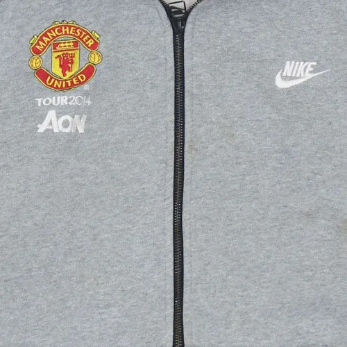 Nike Grey Full Zip Hoodie Men's XXLarge Manchester United AON Embroidered Logos Sweatshirt sold by Vintage Club product image thumbnail 4