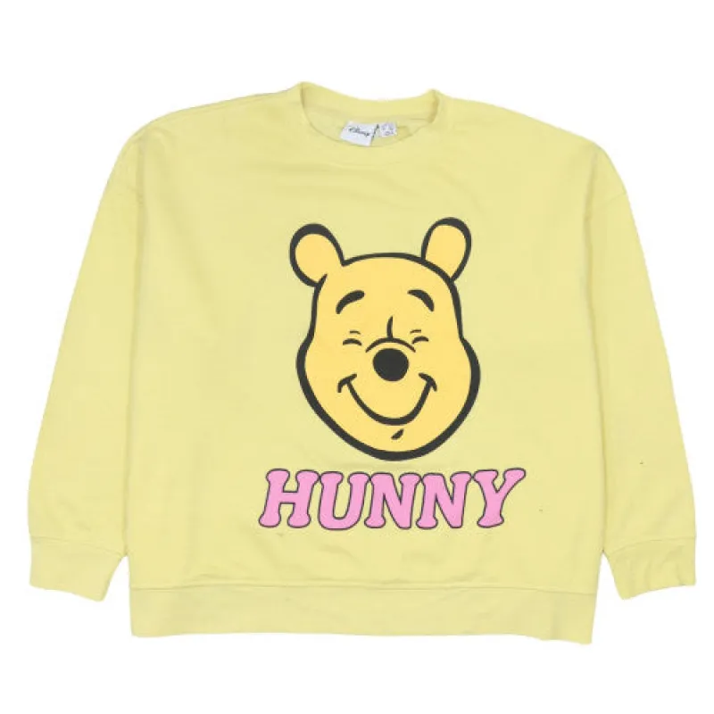 Disney Pastel Yellow Sweatshirt Women’s 2XL Winnie The Pooh HUNNY Printed Graphic Pullover Top sold by Vintage Club