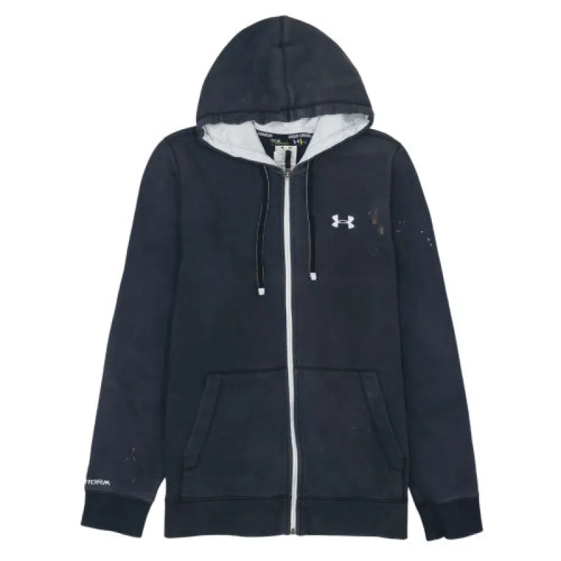 Under Armour Black Full Zip Hoodie Men's Medium Embroidered Logo Storm Fleece Sweatshirt sold by Vintage Club