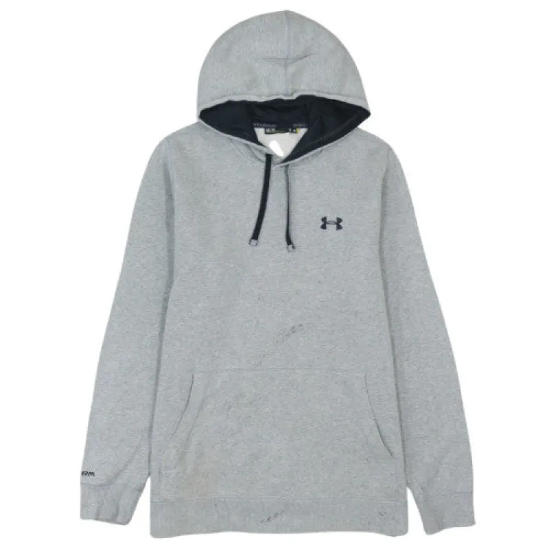 Under Armour Grey Hoodie Men's Medium Embroidered Logo Drawstring Hood Kangaroo Pocket Sweatshirt sold by Vintage Club
