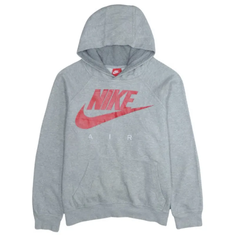 Nike Grey Hoodie Men's Medium Printed Nike Air Logo Kangaroo Pocket Pullover Sweatshirt made by Nike