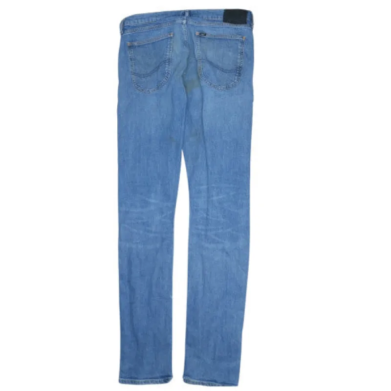 Lee Light Blue Jeans Men’s 32 Straight Leg Mid Wash Classic Five Pocket Denim Trousers made by Lee