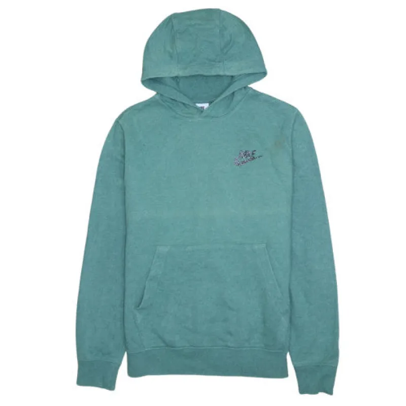 Nike Teal Green Hoodie Men's Small Embroidered Chest Logo Kangaroo Pocket Pullover Sweatshirt made by Nike