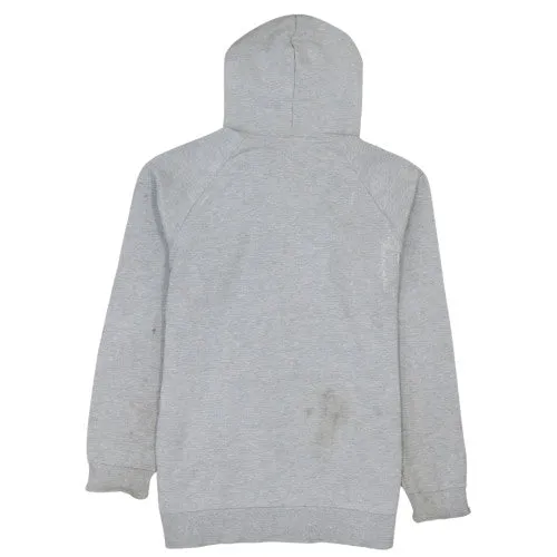 Adidas Grey Hoodie Men's Large Blue Printed Logo Kangaroo Pocket Pullover Sweatshirt sold by Vintage Club product image thumbnail 2