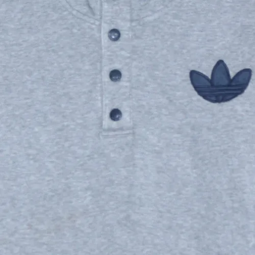 Adidas Light Grey Hoodie Men's Medium Three Stripe Sleeves Trefoil Logo Pullover Sweatshirt sold by Vintage Club product image thumbnail 4