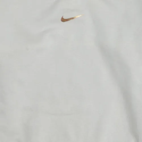 Nike Beige Cream Sweatshirt Men's XSmall Gold Printed Swoosh Loose Fit Pullover Jumper sold by Vintage Club product image thumbnail 4