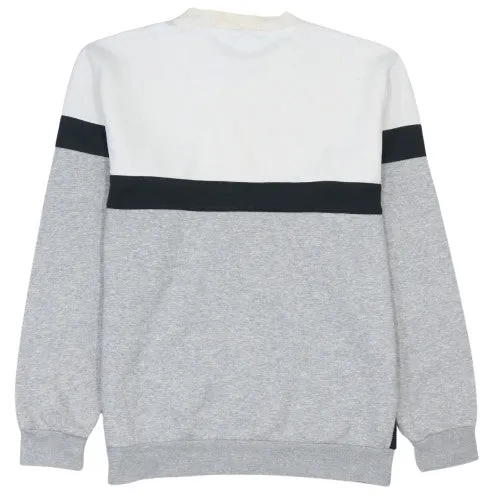 Adidas Grey Colourblock Sweatshirt Men's Small Printed Trefoil Logo Crewneck Pullover Top sold by Vintage Club product image thumbnail 2