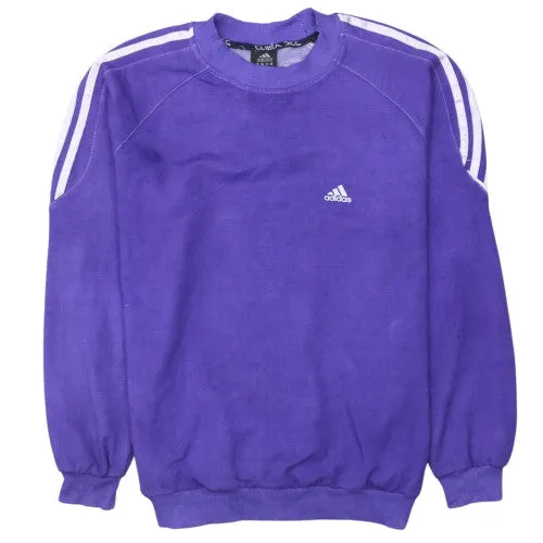 Adidas Purple Sweatshirt Women's XXL Three Stripe Sleeves Embroidered Logo Pullover Top sold by Vintage Club