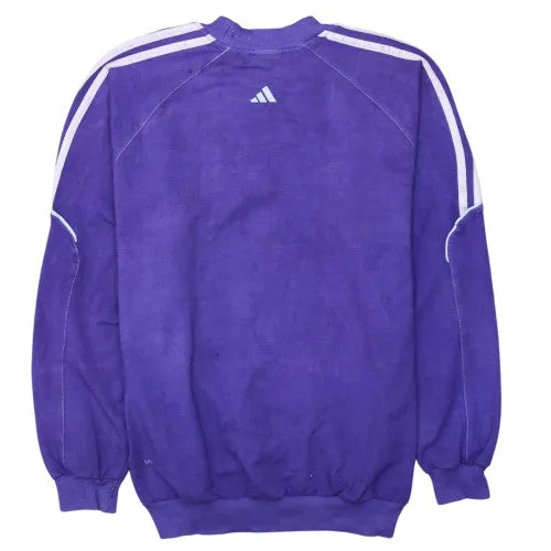 Adidas Purple Sweatshirt Women's XXL Three Stripe Sleeves Embroidered Logo Pullover Top sold by Vintage Club product image thumbnail 2