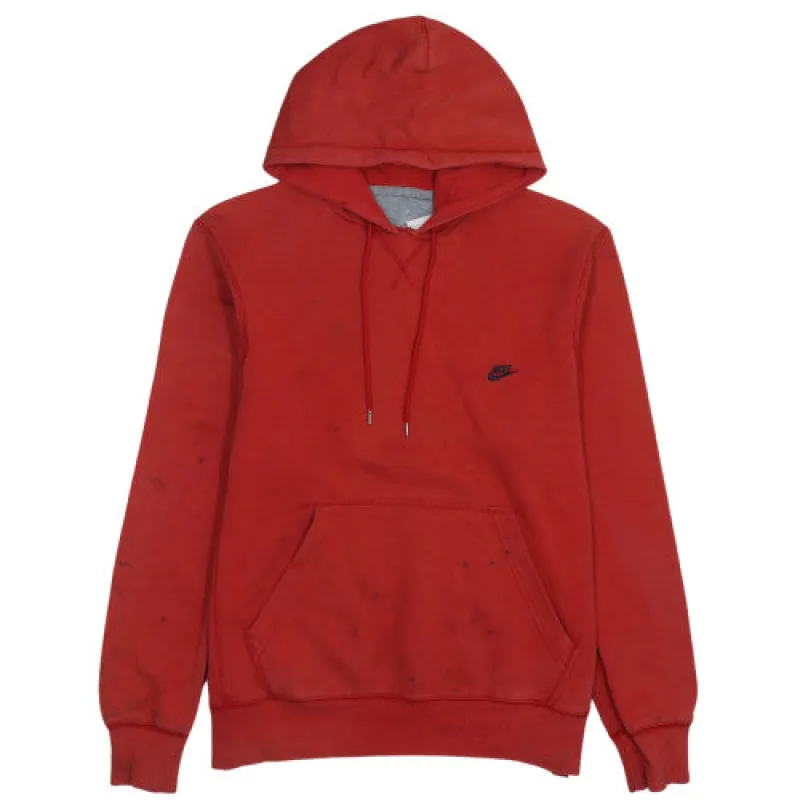 Nike Burgundy Red Hoodie Men’s XXLarge Small Swoosh Embroidered Logo Front Pocket Sweatshirt sold by Vintage Club