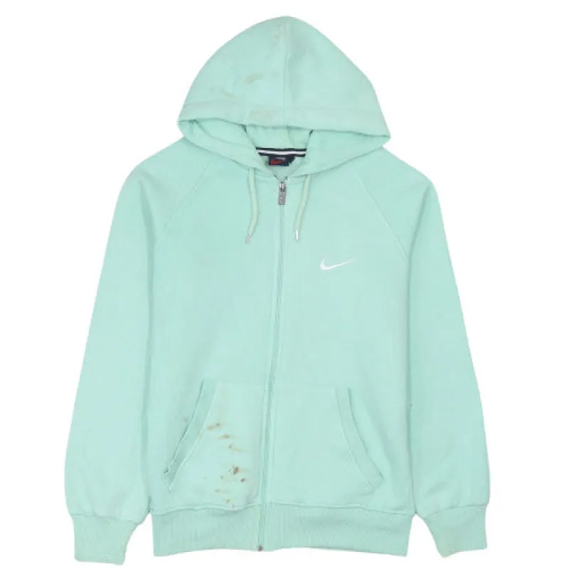 Nike Mint Green Full Zip Hoodie Women’s XLarge Embroidered Swoosh Split Pocket Casual Sweatshirt made by Nike