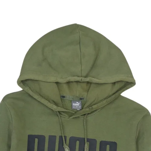 Puma Khaki Green Hoodie Men's Small Printed Logo Front Pouch Pullover Sweatshirt sold by Vintage Club product image thumbnail 3