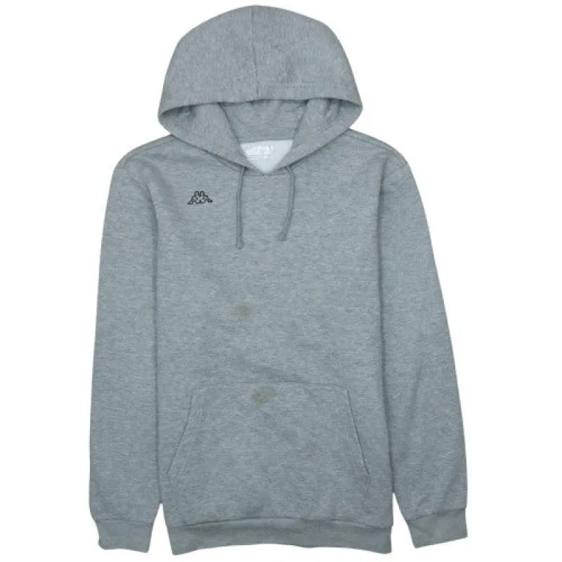 Kappa Grey Hoodie Men's XXLarge Embroidered Chest Logo Front Pocket Pullover Sweatshirt sold by Vintage Club