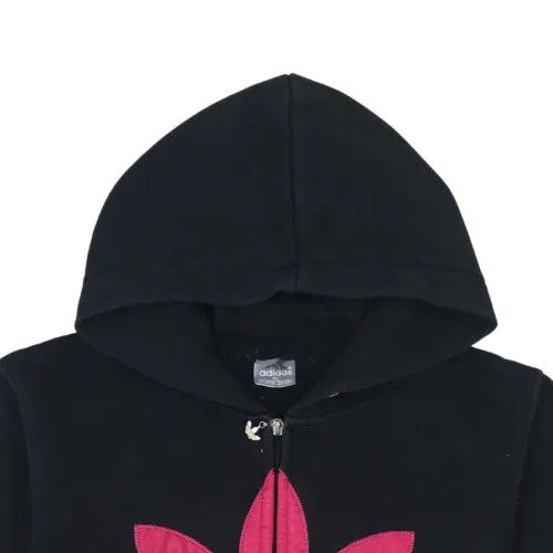 Adidas Black Hoodie Men’s XLarge Pink Trefoil Printed Logo Full Zip Sweatshirt Top sold by Vintage Club product image thumbnail 3