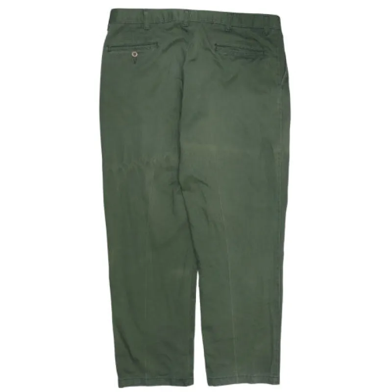 Rugged Dark Green Trousers Men's 38x30 Pleated Front Chino Style Casual Pants sold by Vintage Club
