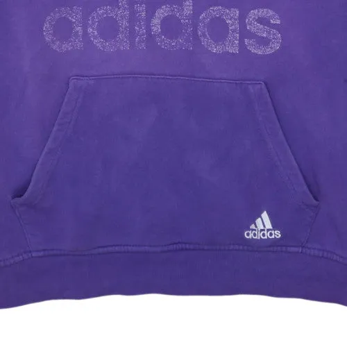 Adidas Purple Hoodie Men's XLarge Trefoil Printed Logo Front Pocket Pullover Sweatshirt sold by Vintage Club product image thumbnail 5