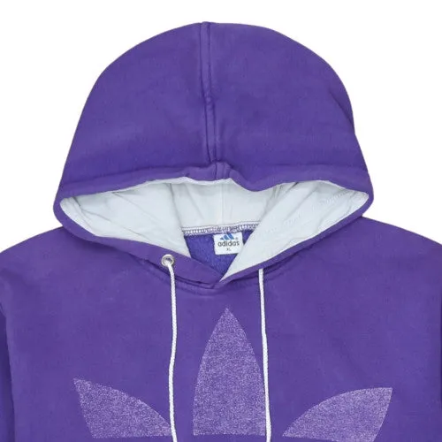 Adidas Purple Hoodie Men's XLarge Trefoil Printed Logo Front Pocket Pullover Sweatshirt sold by Vintage Club product image thumbnail 3