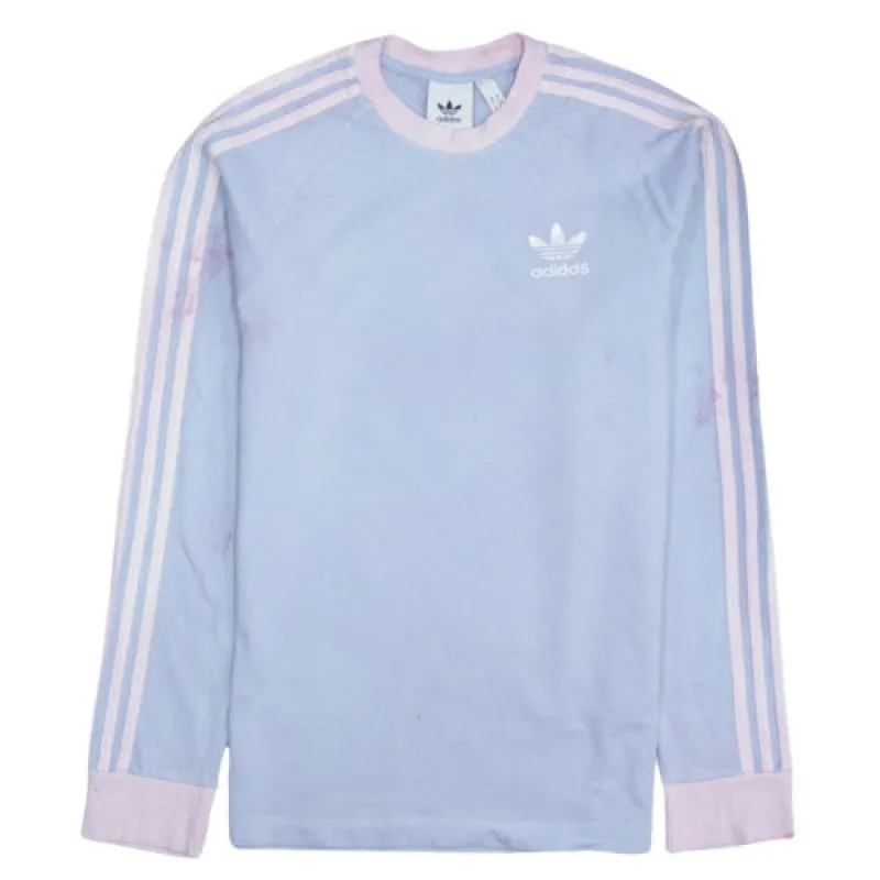 Adidas Pastel Blue Long Sleeve Top Men's XSmall Printed Trefoil Logo Three Stripe Tee Sweatshirt sold by Vintage Club