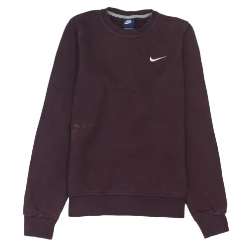 Nike Burgundy Red Sweatshirt Men’s XSmall Embroidered Swoosh Logo Crewneck Pullover Fleece Top sold by Vintage Club