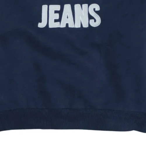 Tommy Jeans Navy Blue Sweatshirt Men's Small Embroidered Logo Crewneck Pullover Top sold by Vintage Club product image thumbnail 4