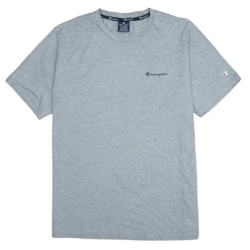 Champion Grey T Shirt Men's XXLarge Small Script Logo Short Sleeve Casual Top sold by Vintage Club