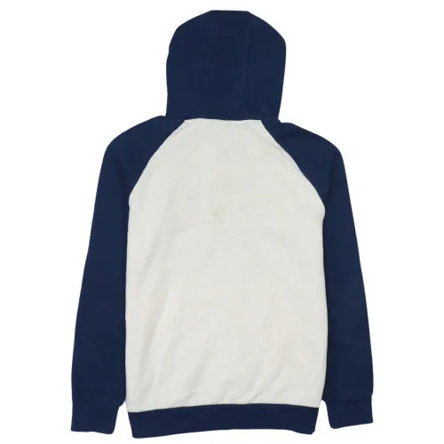 Adidas Cream Navy Hoodie Women's Large Trefoil Printed Logo Raglan Sleeves Pullover Sweatshirt sold by Vintage Club product image thumbnail 2