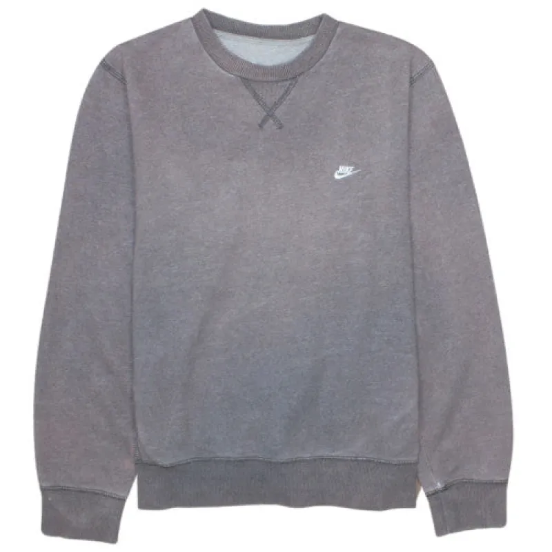 Nike Washed Grey Sweatshirt Men's Medium Embroidered Swoosh Crewneck Pullover Jumper made by Nike