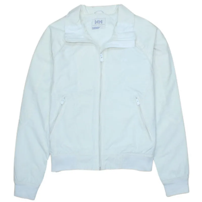 Helly Hansen Off White Jacket Women's Medium Zip Pockets Subtle Logo Windbreaker Outerwear sold by Vintage Club