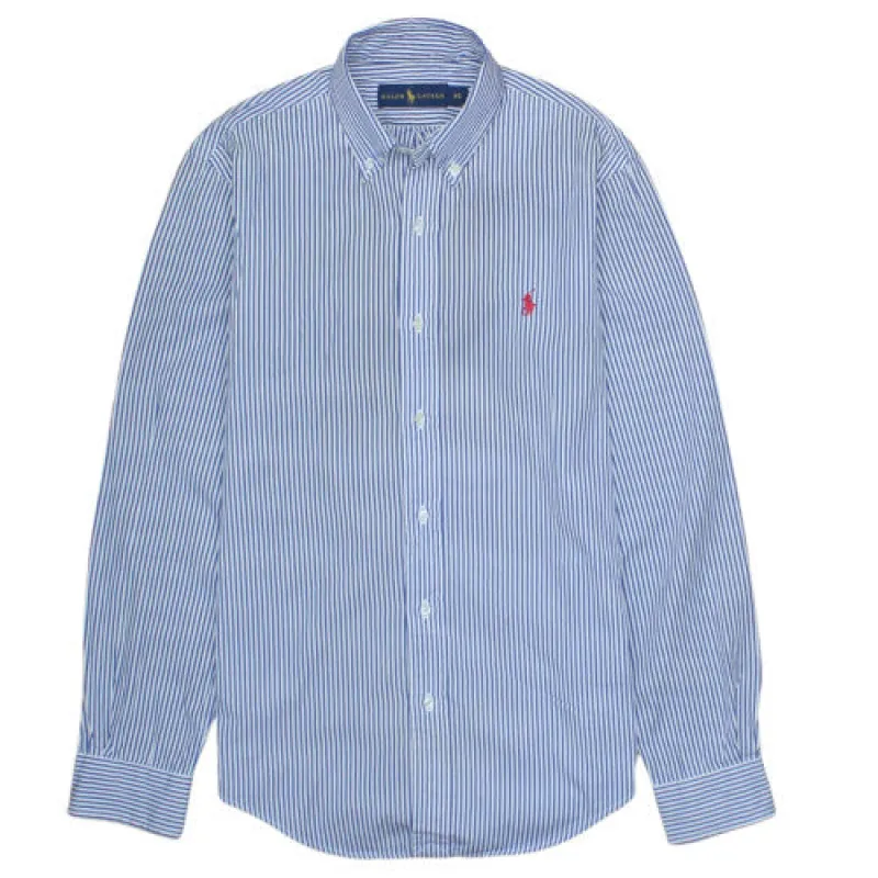 Polo Ralph Lauren Blue Stripe Shirt Men's XSmall Embroidered Pony Logo Button Up Casual sold by Vintage Club