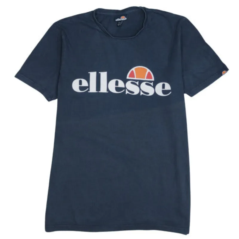 Ellesse Navy Blue T Shirt Men's Medium Large Printed Front Logo Short Sleeve Tee Top made by Ellesse