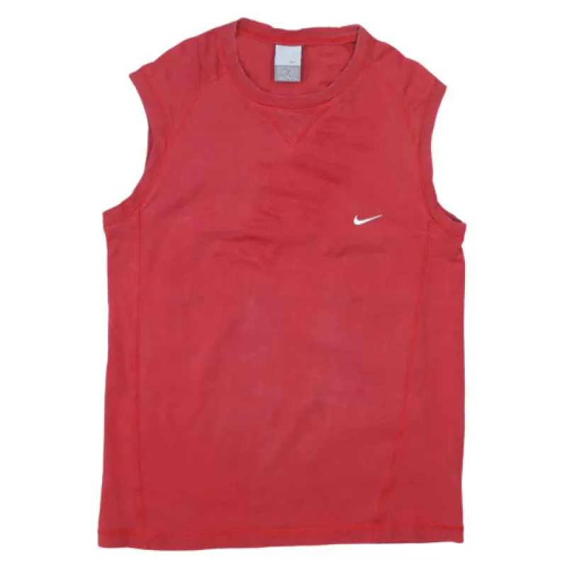 Vintage 90's Nike Red Women's Small Sleeveless Swoosh Tank Top Vest made by Nike