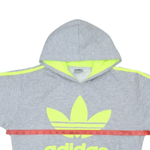 Adidas 90s Grey Neon Trefoil Pullover Hoodie Small Men's Vintage sold by Vintage Club product image thumbnail 5