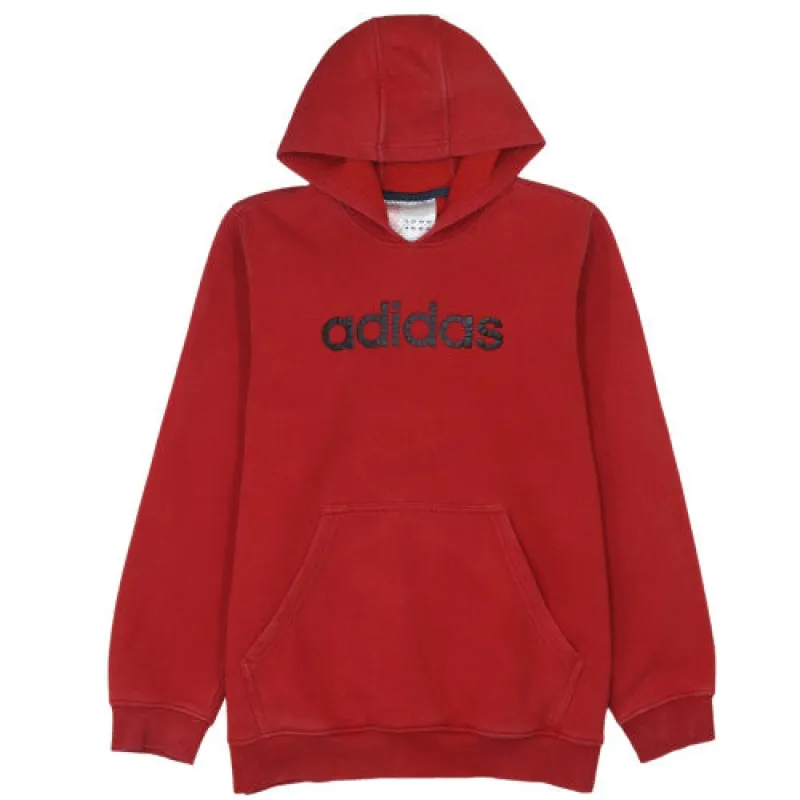 Adidas 90's Spellout Red Hoodie Women's XLarge Vintage Pullover sold by Vintage Club
