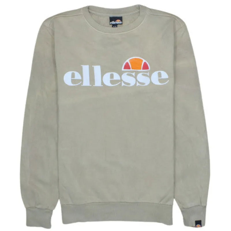 Ellesse 90's Oversized Spellout Logo Beige Crewneck Sweatshirt XS made by Ellesse