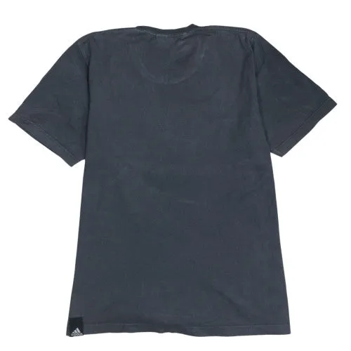 Adidas Men's 90's Crew Neck Black T-Shirt Medium, Blue Logo, Vintage sold by Vintage Club product image thumbnail 2