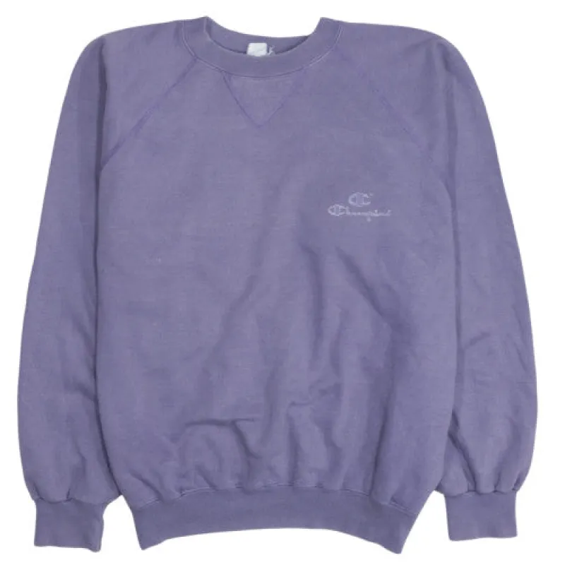 Champion 90's Purple Embroidered Crewneck Sweatshirt Men's XL VTG made by Champion