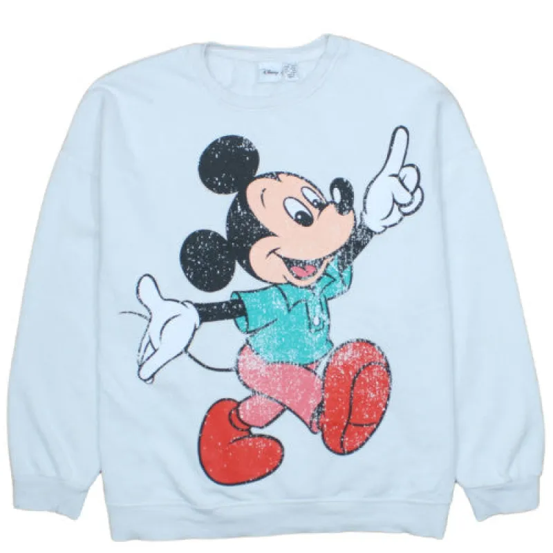 Disney Light Blue Mickey Mouse Sweatshirt Crewneck Medium Vintage sold by Vintage Club