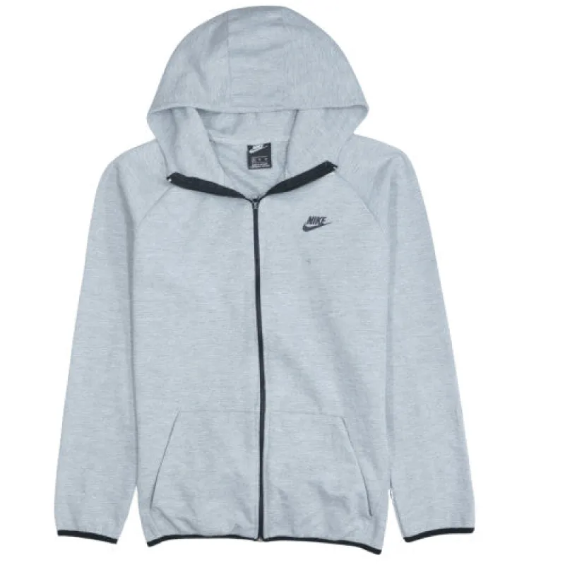 Nike 90's Light Grey Full Zip Hoodie Women’s XL Swoosh Logo sold by Vintage Club