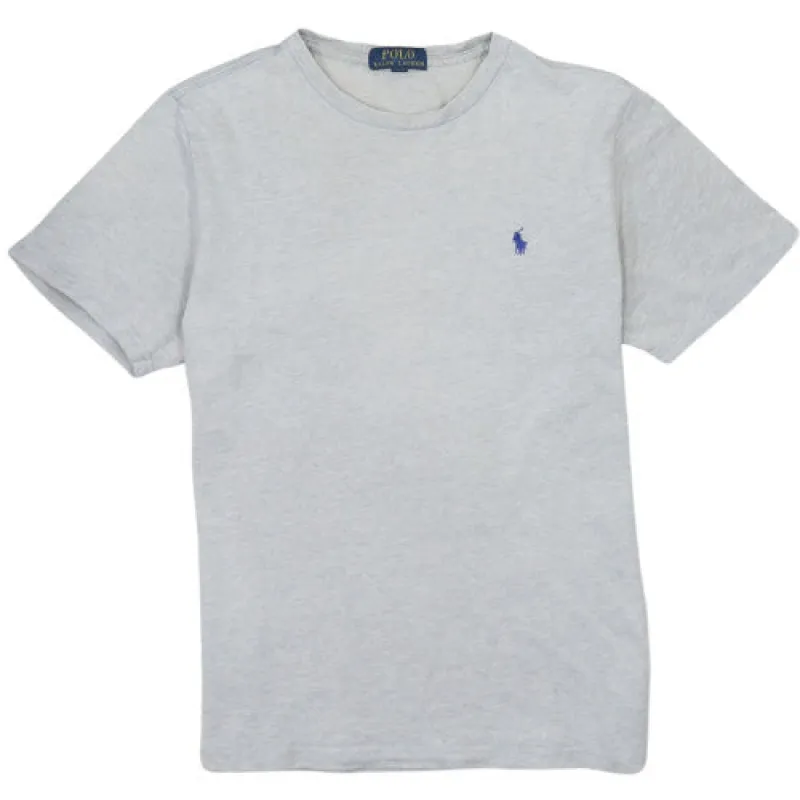 Polo Ralph Lauren Women's Large Grey Embroidered Pony Logo Tee 90s sold by Vintage Club