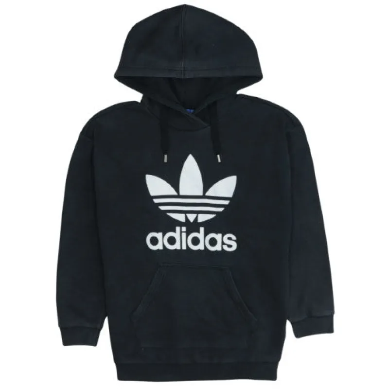 Adidas 90's Black Trefoil Logo Spellout Pullover Hoodie Women's Large sold by Vintage Club