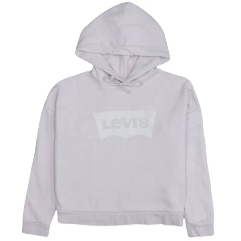 Levi's Women's 90's Pink Logo Hoodie Small Relaxed Fit Sweatshirt sold by Vintage Club