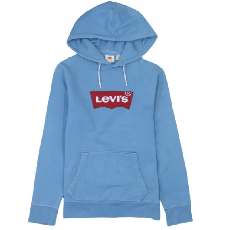 Vintage Levi's Blue 90's Spellout Hoodie Small Embroidered Logo sold by Vintage Club