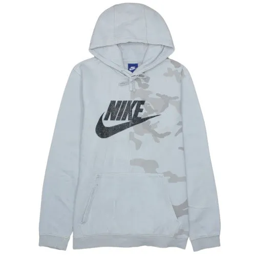 Nike 90's Vintage Grey Hoodie Large w/ Center Swoosh & Camo Accents sold by Vintage Club