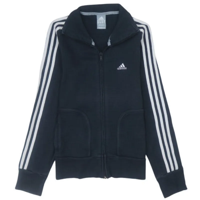 Vintage Adidas 90s Navy Blue Track Jacket XSmall 3 Stripe Sleeves sold by Vintage Club