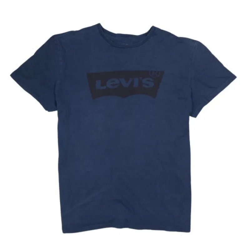 Levi's Navy Blue T Shirt Men's Large Printed Batwing Logo Short Sleeve Casual Top sold by Vintage Club