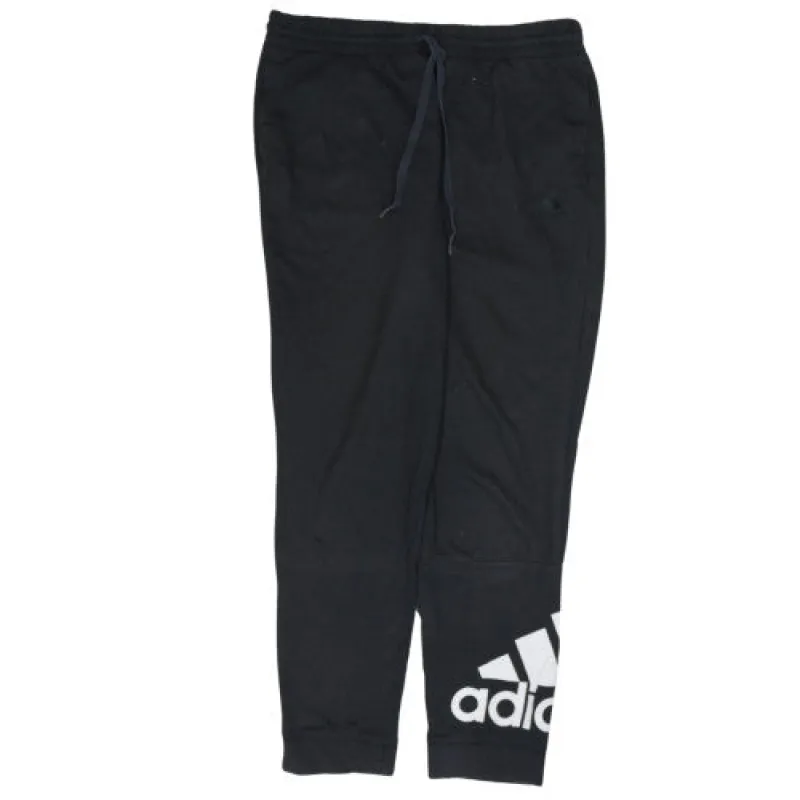 Adidas Black Joggers Men's XXLarge Embroidered Logo Drawstring Waist Cuffed Sweatpants sold by Vintage Club
