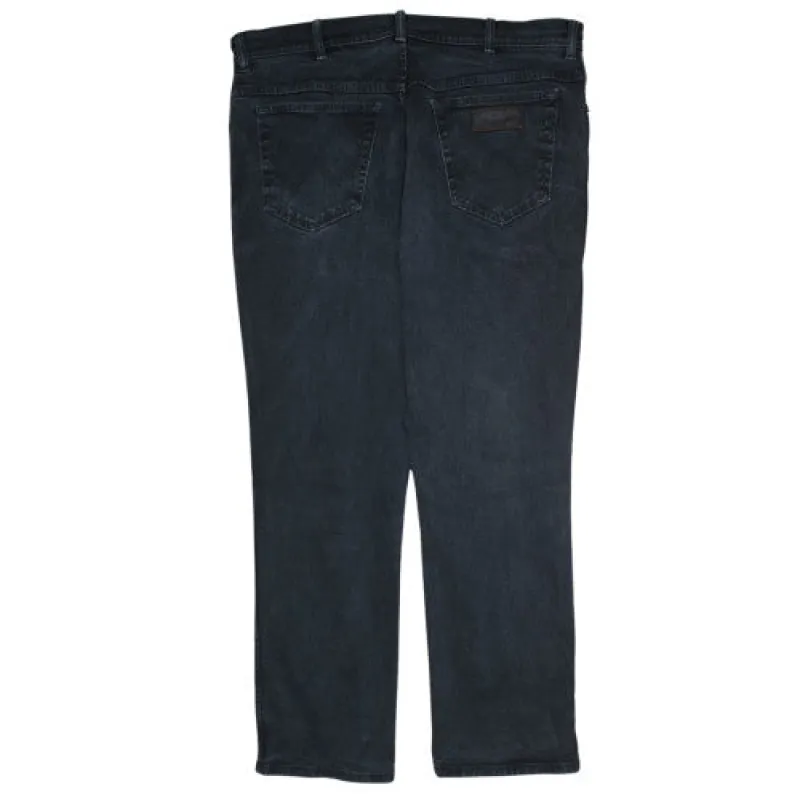 Wrangler Black Jeans Men's 38 Straight Leg Five Pocket Denim Trousers Pants made by Wrangler