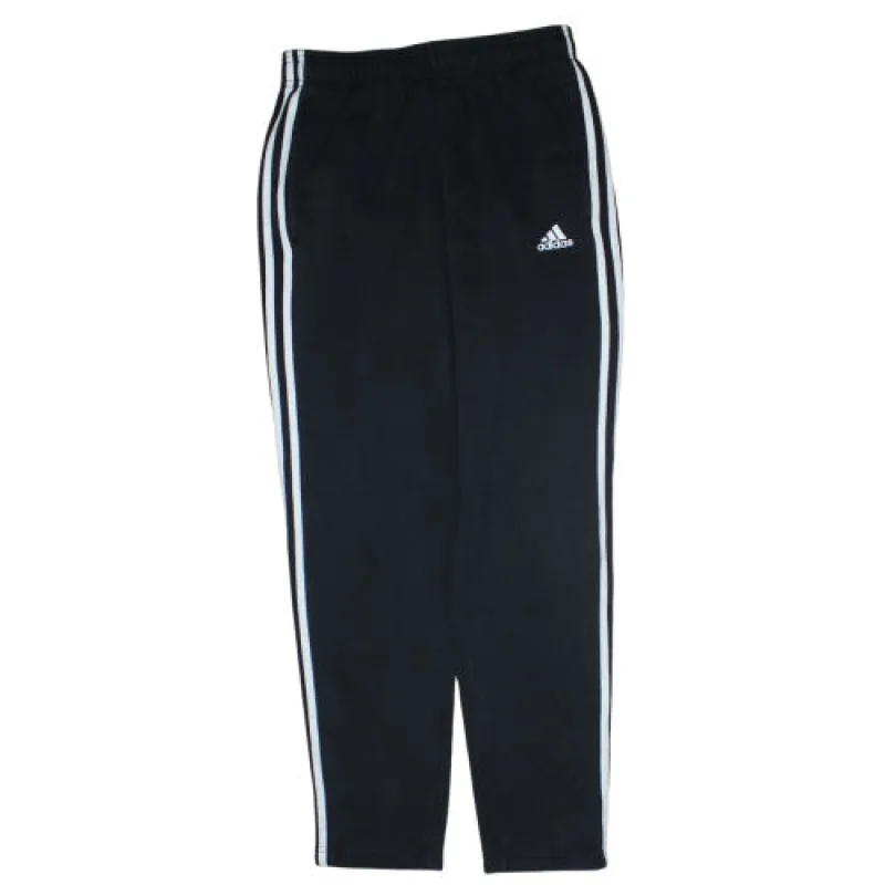 Adidas Black Track Pants Men's Medium Printed Logo Three Stripe Elastic Waist Joggers sold by Vintage Club