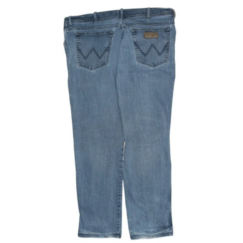Wrangler Light Blue Jeans Men's 33 Straight Leg Five Pocket Denim Trousers sold by Vintage Club