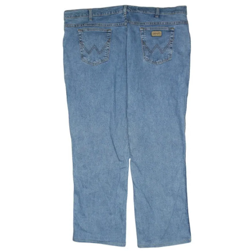 Wrangler Light Blue Jeans Men's 46 Straight Leg Five Pocket Denim Trousers Pants made by Wrangler